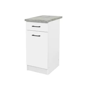Praktik 40 alsó szekrény 1 ajtós 1 fiókos, fehér-fehér