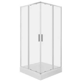 Solid SQ 100 króm szögletes zuhanykabin zuhanytálcával