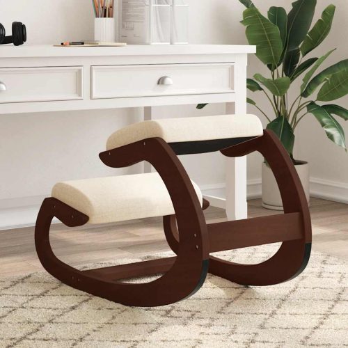 vidaXL krémszínű nyír furnérlemez térdelőszék 55 x 84 x 55 cm