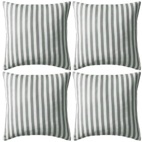 4 db szürke csíkos kültéri párna 45 x 45 cm