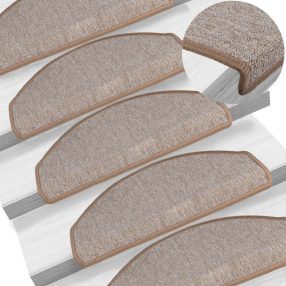   15 db világosbarna, félkör alakú, nagy lépcsőszőnyeg 65 x 24 x 4 cm
