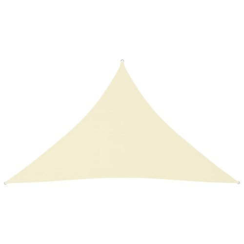 krémszínű háromszögű oxford-szövet napvitorla 2,5 x 2,5 x 3,5 m
