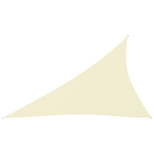 krémszínű háromszögű oxford-szövet napvitorla 3 x 4 x 5 m
