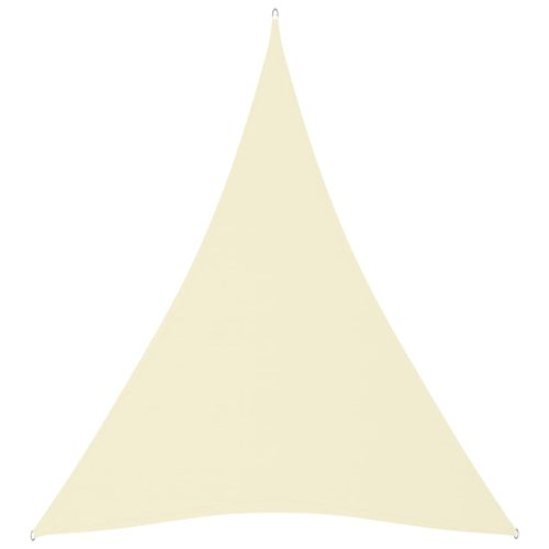 krémszínű háromszögű oxford-szövet napvitorla 3 x 4 x 4 m