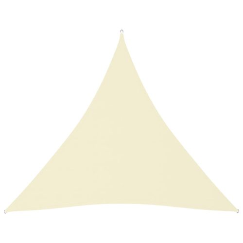 krémszínű háromszögű oxford-szövet napvitorla 4 x 4 x 4 m