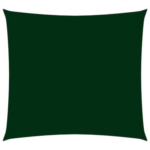sötétzöld négyzet alakú oxford-szövet napvitorla 4,5x4,5 m