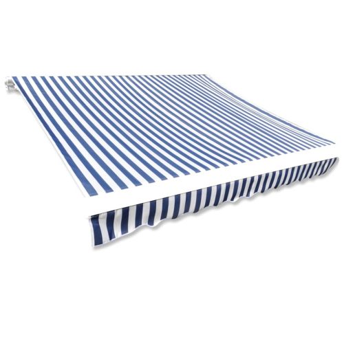 kék-fehér vászon napellenző tető 500x300cm (a váz nem tartozék)