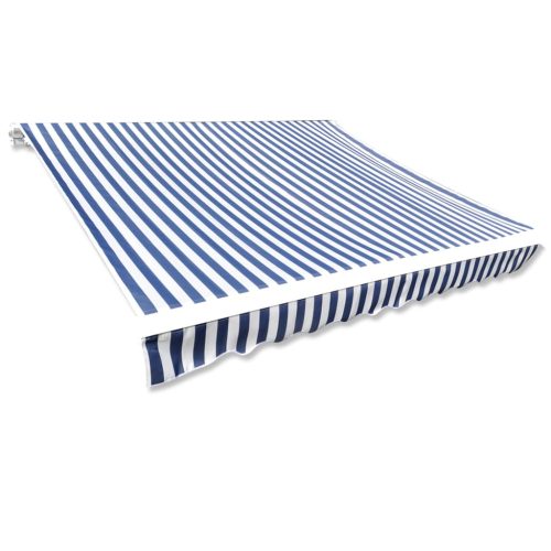 kék-fehér vászon napellenző tető 6 x 3 m (a váz nem tartozék)