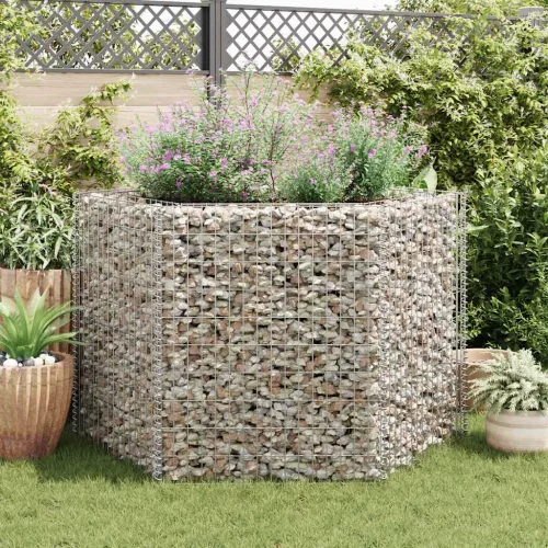 hatszögletű gabion magaságyás 160 x 140 x 100 cm