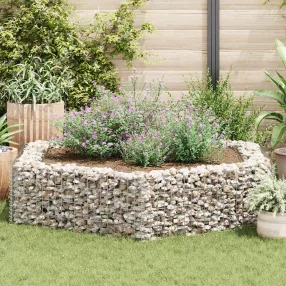 vidaXL hatszögletű gabion magaságyás 200 x 173 x 40 cm