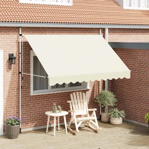 kézzel feltekerhető krémszínű napellenző 300 cm