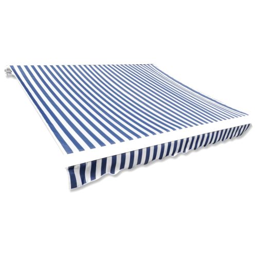 kék-fehér vászon napellenző tető 350 x 250 cm