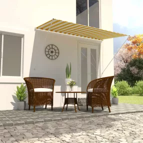   vidaXL feltekerhető sárga és fehér napellenző 250 x 150 cm
