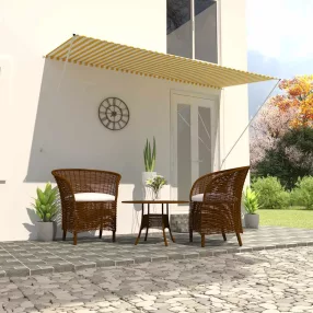   vidaXL feltekerhető sárga és fehér napellenző 300 x 150 cm