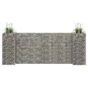   vidaXL H alakú acéldrót virágtartó gabion 260 x 40 x 100 cm