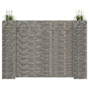   vidaXL H alakú acéldrót virágtartó gabion 260 x 40 x 200 cm 
