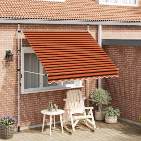   narancssárga és barna kézzel feltekerhető napellenző 250 cm