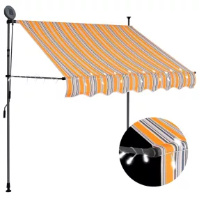   sárga és kék kézzel feltekerhető LED-es napellenző 100 cm