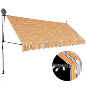   sárga és kék kézzel kihúzható LED-es napellenző 350 cm