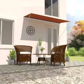   narancssárga és barna feltekerhető napellenző 300 x 150 cm