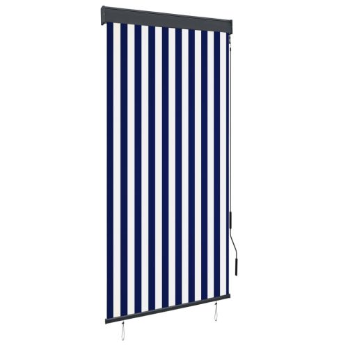 kék és fehér kültéri roló 100 x 250 cm