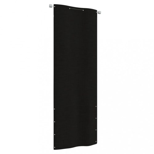Fekete oxford-szövet erkélyparaván 80 x 240 cm