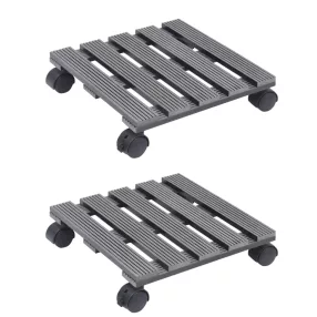   vidaXL 2 db szürke WPC görgős virágtartó 30 x 30 x 7,5 cm