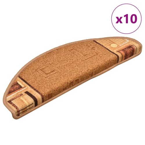 10 db bézs öntapadó lépcsőszőnyeg 65x21x4 cm