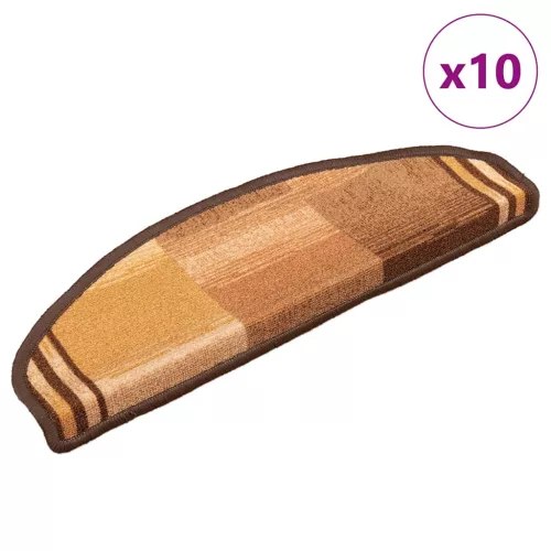 10 db barna öntapadó lépcsőszőnyeg 65x21x4 cm