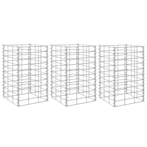3 db vas gabion magaságyás 30 x 30 x 50 cm