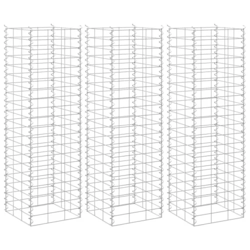 3 db vas gabion magaságyás 30 x 30 x 100 cm