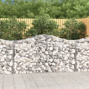 Íves horganyzott vas gabion kosár 200x50x100/120 cm
