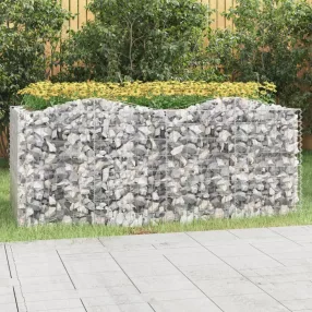   vidaXL íves horganyzott vas gabion magaságyás 200 x 100 x 100 cm