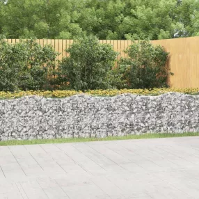   vidaXL íves horganyzott vas gabion magaságyás 600 x 100 x 100 cm