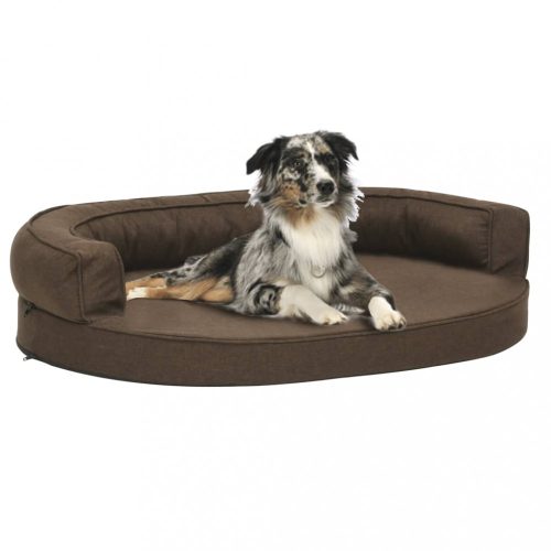 barna ergonomikus vászonhatású kutyaágymatrac 75 x 53 cm