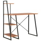 fekete és barna íróasztal polcrendszerrel 102 x 50 x 117 cm