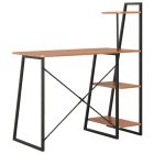 fekete és barna íróasztal polcrendszerrel 102 x 50 x 117 cm
