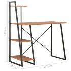 fekete és barna íróasztal polcrendszerrel 102 x 50 x 117 cm