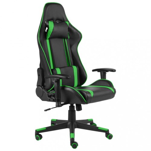 Zöld PVC forgó gamer szék