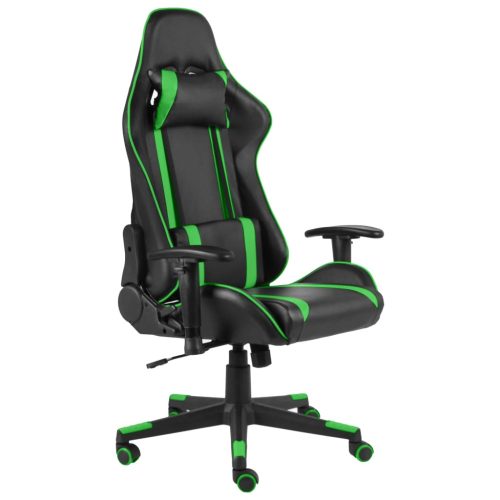  zöld PVC forgó gamer szék