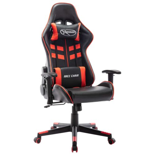 fekete és piros műbőr gamer szék