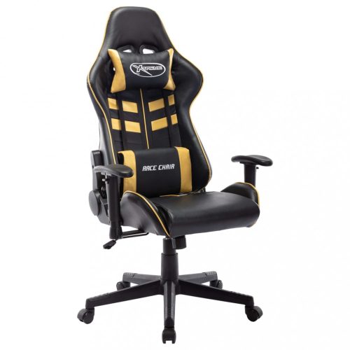 Fekete és arany színű műbőr gamer szék