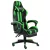 fekete és zöld műbőr versenyszék lábtartóval
