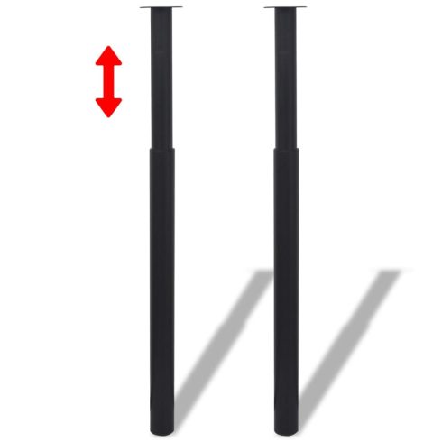 2 db teleszkópos asztalláb 710 mm - 1100 mm fekete