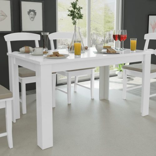 Fehér étkezőasztal 140 x 80 x 75 cm