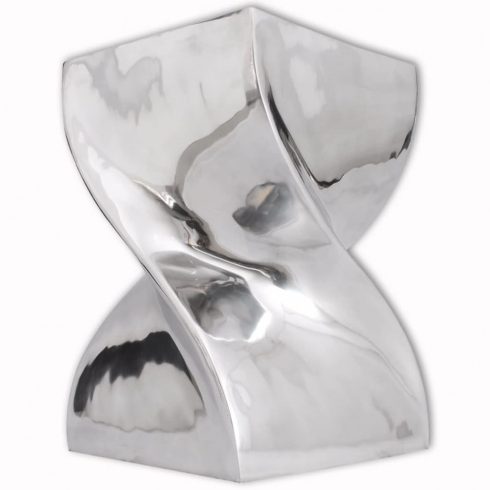 Csavart alakú zsámoly/kisasztal alumínium ezüst színben