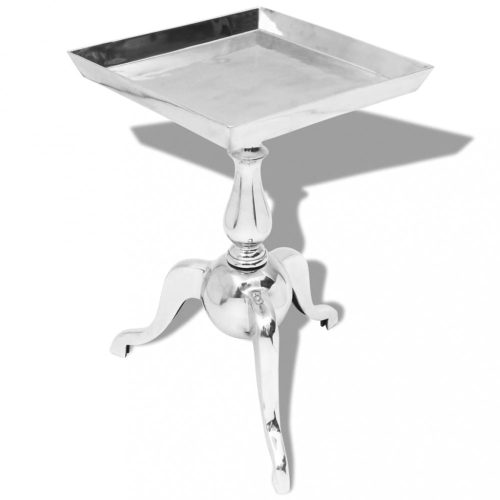 Ezüst alumínium négyzet alakú kis-asztal