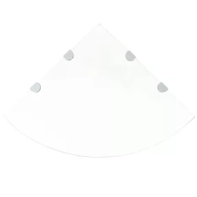 Átlátszó üveg sarokpolc króm tartóval 45x45 cm