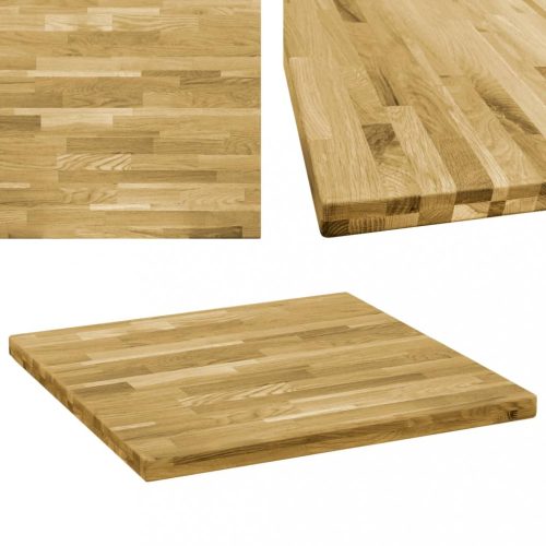 négyzet alakú tömör tölgyfa asztallap 44 mm 80 x 80 cm