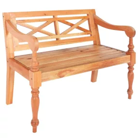 világosbarna tömör mahagóni Batavia pad 98 cm